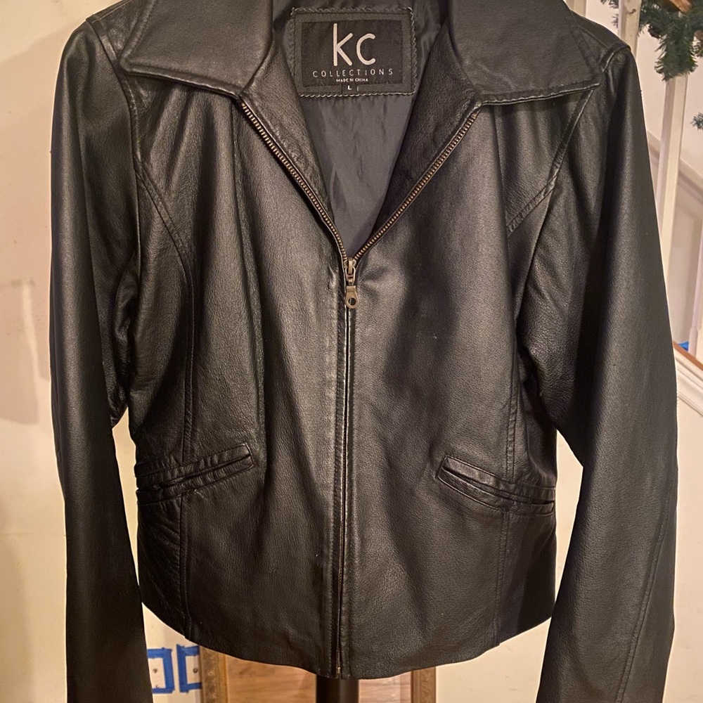KC Collections women’s ✨💯% Genuine Leather✨ Black Jacket, Size Large